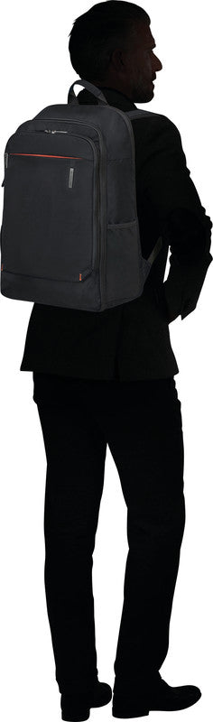 Samsonite Network 4 Notebook-Rucksack – 25 l, Aufsteckfunktion, Recyceltes PET (rPET), Schwarz