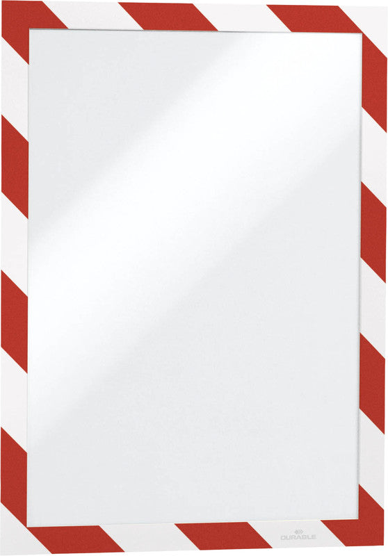 Durable DURAFRAME Security Magnetrahmen – A4 – rot/weiss – 2er-Pack
