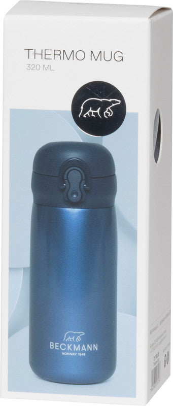 Beckmann Trinkflasche – 3,2 dl – Edelstahl, isoliert, Schraubverschluss – blau