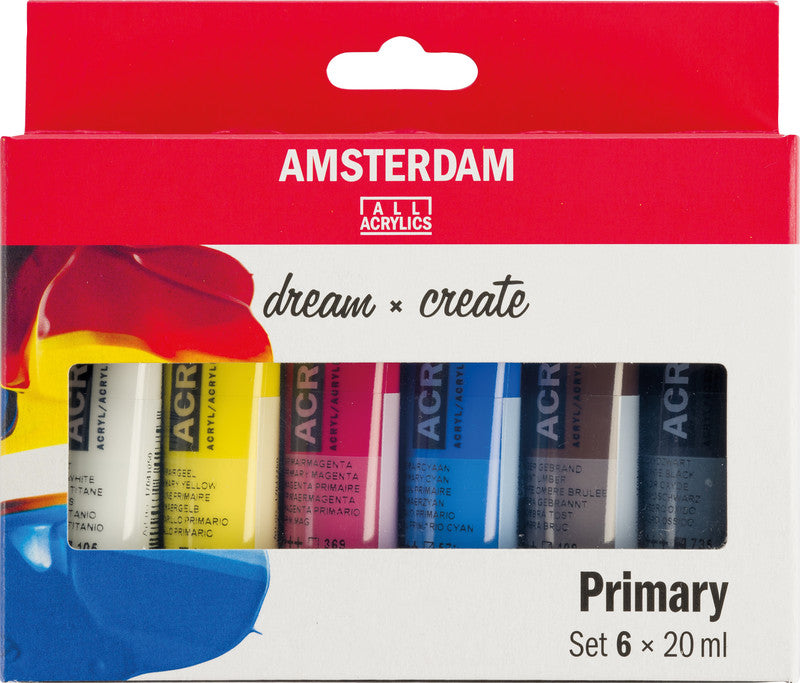 Royal Talens Amsterdam – Acryl Standard – Acrylfarbe – Set – 6 Farben, 6 × 20 ml