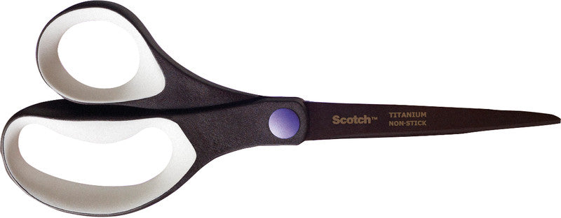 Scotch Universalschere – 20,0 cm, titanbeschichtet, für Rechts- und Linkshänder, spitz, Kunststoff, schwarz
