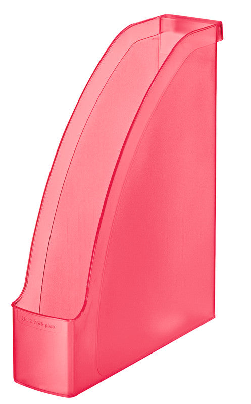 Leitz Plus Stehsammler A4 – 78 mm, rot transparent, Kunststoff