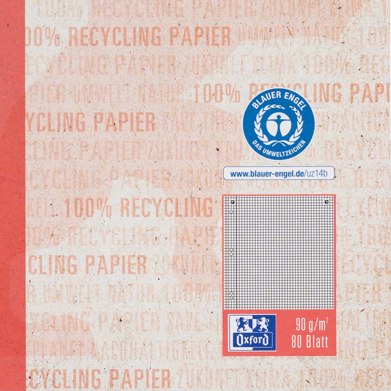 Elba Oxford – Collegeblock A5+, kariert, Spiralbindung, 80 Blatt – rot, für SCRIBZEE App