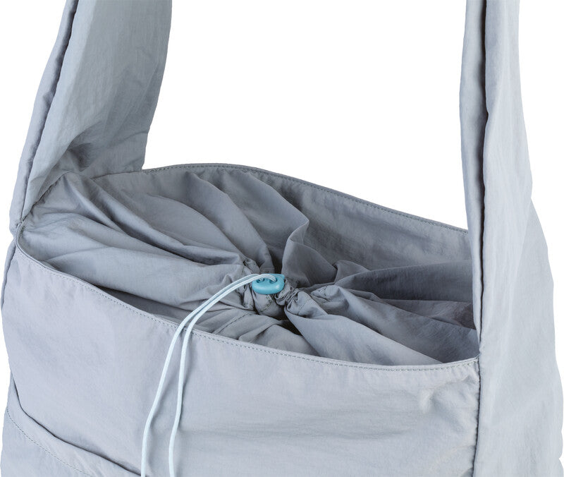Fabrizio Umhängetasche – Nylon, Graublau, 44 × 38 × 16 cm