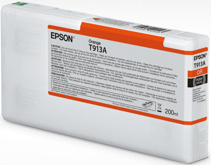 Epson Tintenpatrone T913A, orange, 200 ml – für Epson-Drucker
