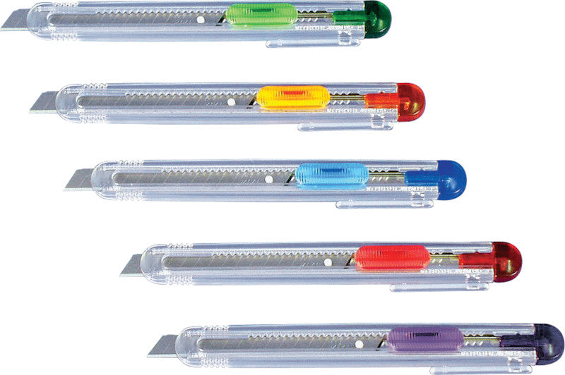 NT Cutter Schneidemesser iA-120P Für Linkshänder Geeignet – Klingenbreite 9 mm, Transparent, Inkl. 1 Klinge