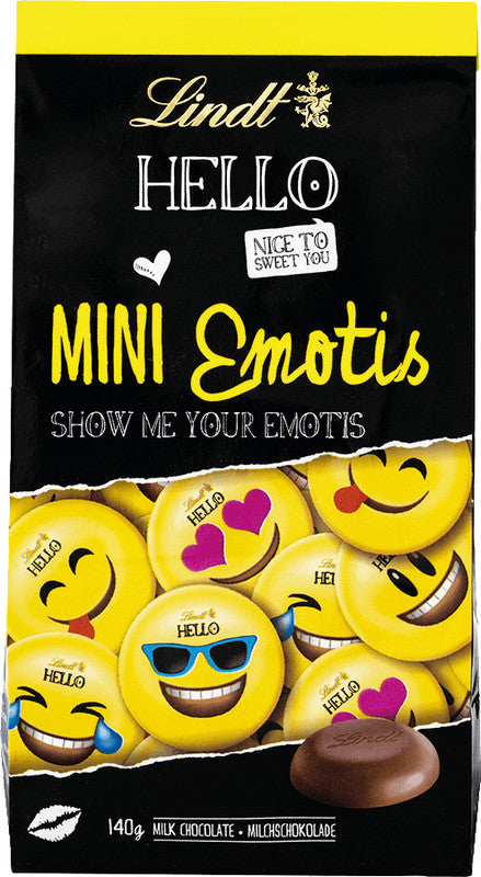 Lindt Hello Schokoladensnack Mini Emotis – Milch, 140 g