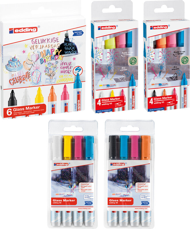 Edding Non-Permanent-Marker 95 – Rundspitze 1,5-3 mm – Hellblau – Trocken abwischbar