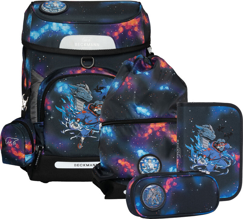 Beckmann Schulrucksack Plus Air – 6-teilig – Ninja Elements