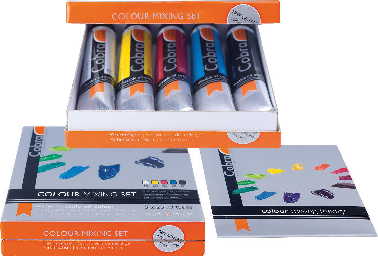 Cobra Ölfarbe – Set – 5 Farben, sortiert, 5 × 20 ml, wasservermalbar