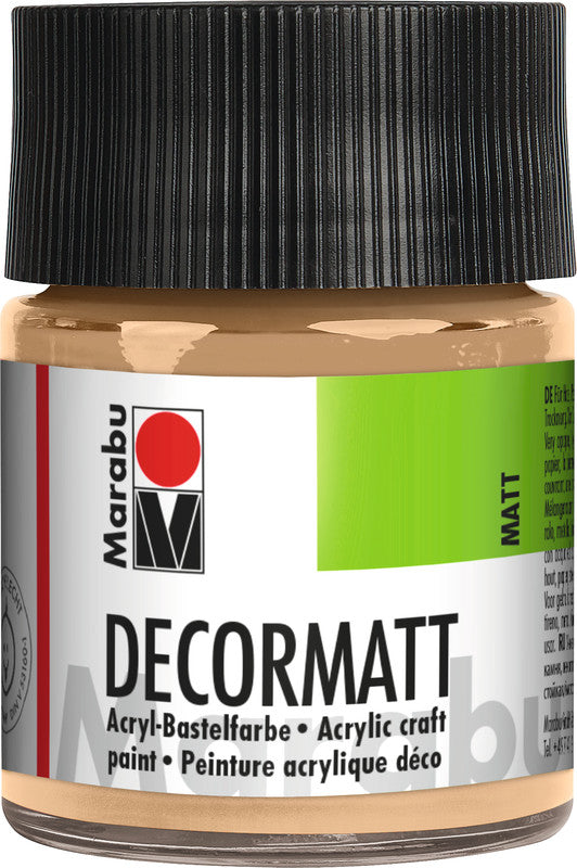 Marabu Decormatt – Acrylfarbe – Hautfarbe, Samtmatt, 50 ml, für Holz, Glas & Metall