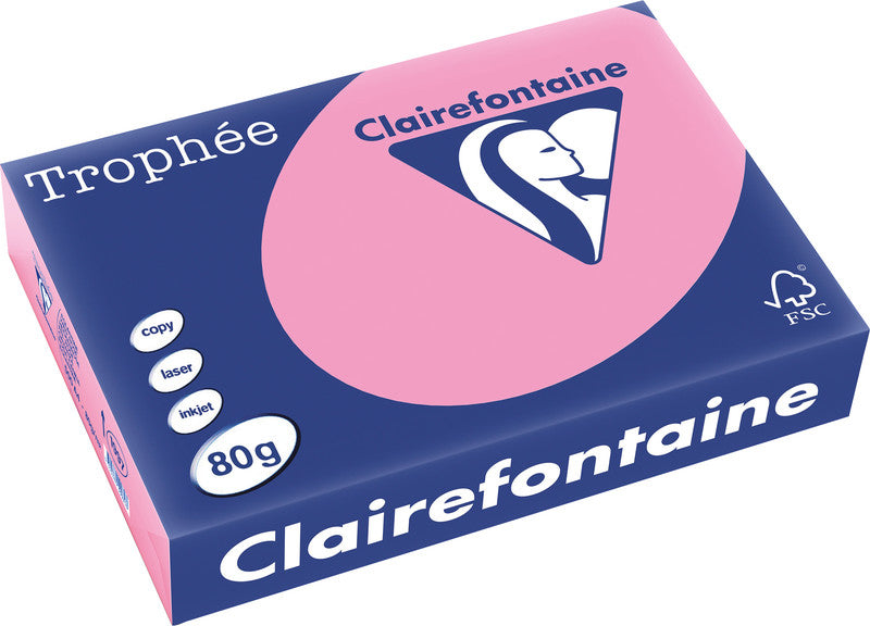 Clairefontaine Kopierpapier – A4, 80 g/m², Heckenrose – für Inkjet, Laser, Kopierer – FSC, EU Ecolabel – 500 Blätter