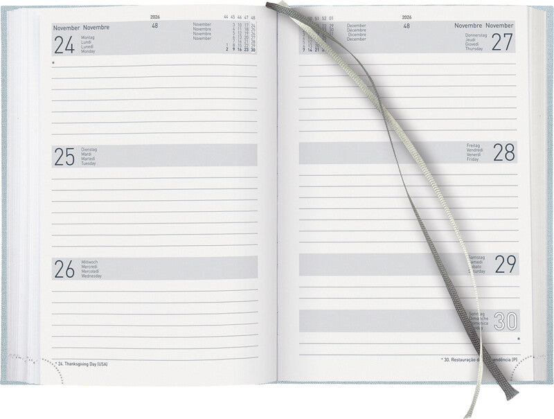 Biella Dispo Term Agenda – 1 Woche/2 Seiten, gebunden, 14,5 × 20,5 cm, 2026, hellblau, FSC