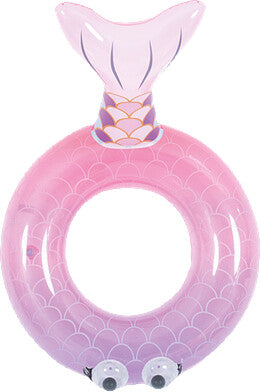 Sun club Schwimmring – Meerjungfrau, 3D-Augen, Reparatur-Patch – Ø 76 cm – ab 9 Jahren – PVC, mehrfarbig