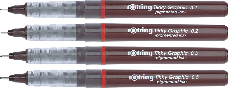 Rotring Tikky Graphic Fineliner 0,1 mm – schwarz – wasserfest