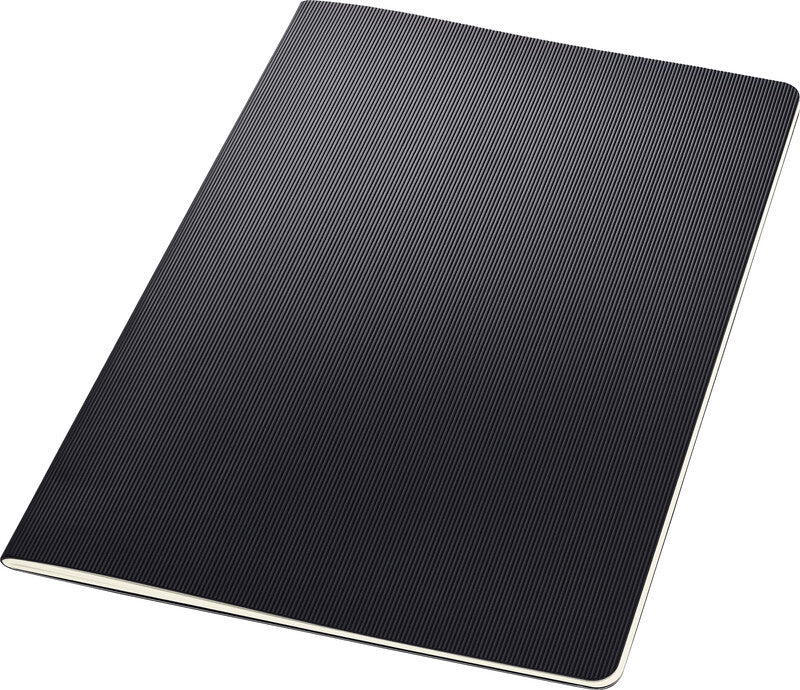 Sigel Notizheft, 187 × 270 mm, liniert, Fadenheftung, Softcover, 64 Seiten, 80 g/m² – schwarz