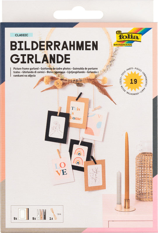 Folia Bastelset Bilderrahmen-Girlande – 19-teilig – 100 × 150 mm