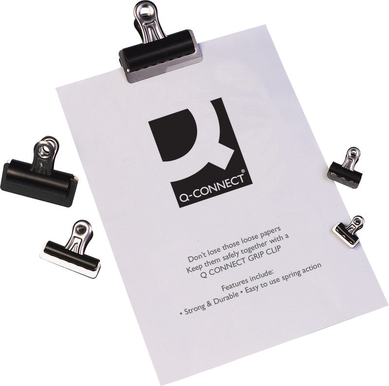 Q-CONNECT Büroklammern – Quick-Clips – 70 mm – Metall – Schwarz – 10 Stück