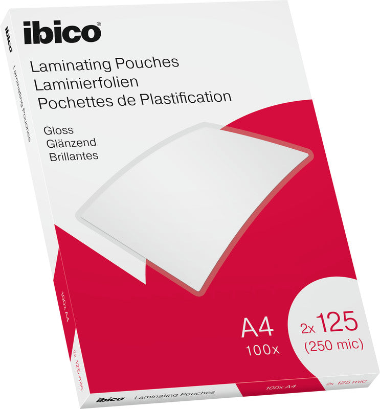 Ibico Laminierfolien A4, glänzend – 125 µm, 216 × 303 mm, 100 Stk.