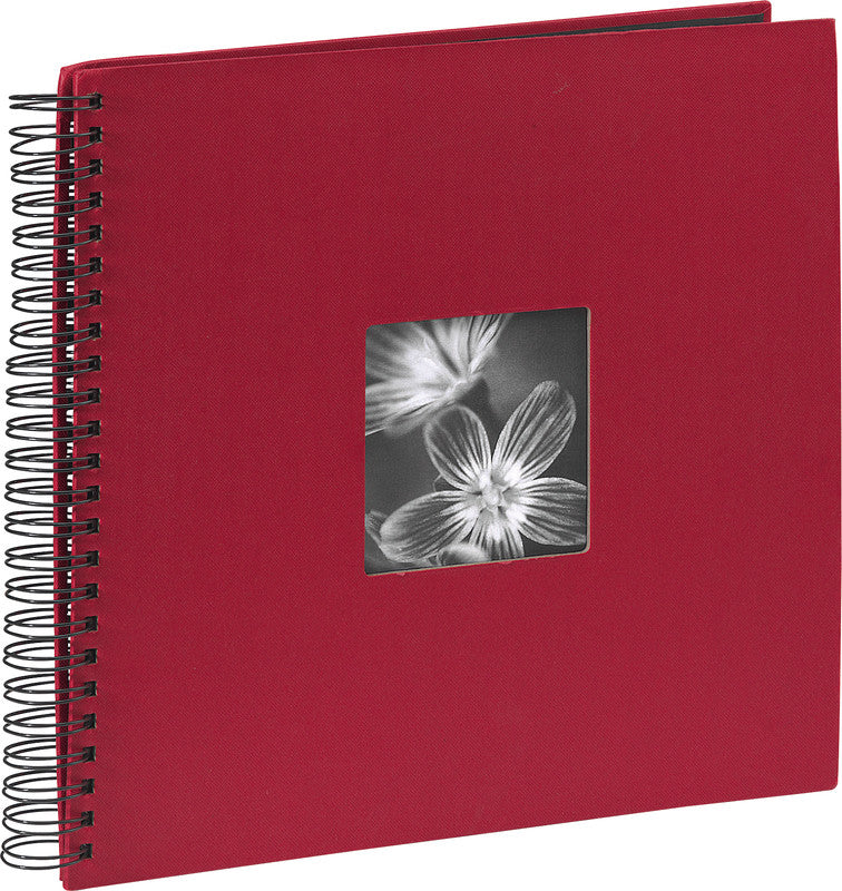 Hama Fotoalbum Wiro Fine Art – für 360 × 320 mm, weinrot, Spiralbindung, mit Pergaminzwischenblättern, Papier