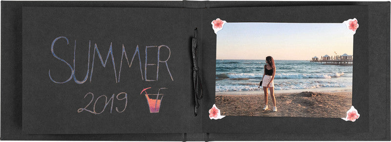 Walther Fotoalbum Pimp 'N Create – für 100 × 150 mm / 130 × 180 mm, 24 Fotos, Schwarz