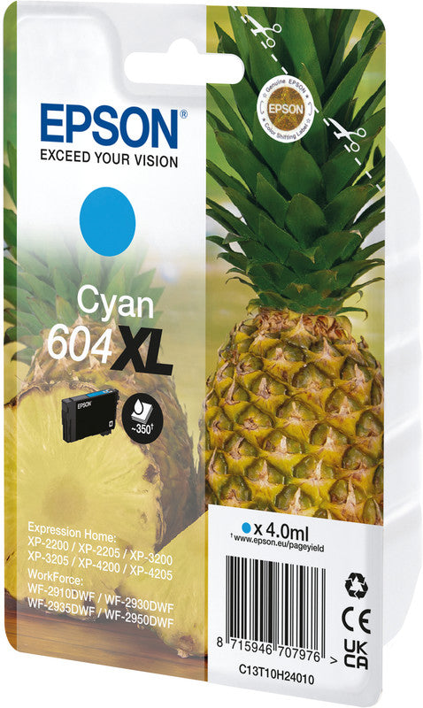 Epson Tintenpatrone 604XL, cyan, 4 ml – für Tintenstrahldrucker/Multifunktionsgeräte