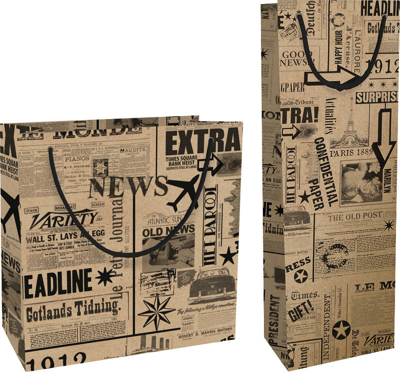 Braun + company Geschenktasche Everyday By Nature – News – kompostierbar, Baumwollkordel – 120 × 360 × 100 mm