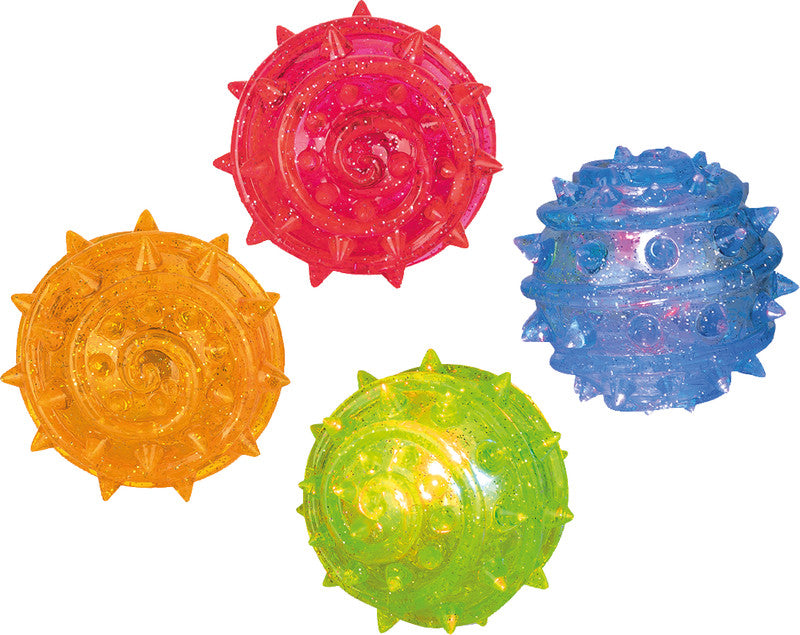 Trendhaus Space Adventure Springball Planet – Ø 6,2 cm, Kunststoff, mit LED-Licht (rot-blau blinkend)