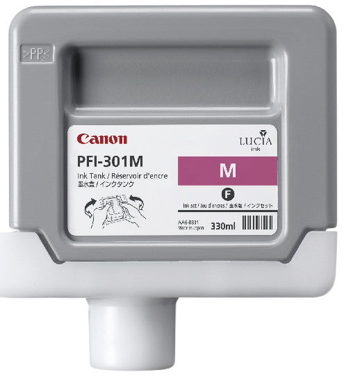 Canon Tintenpatrone PFI301M, Magenta, 330 ml – für imagePROGRAF iPF6400, iPF6450