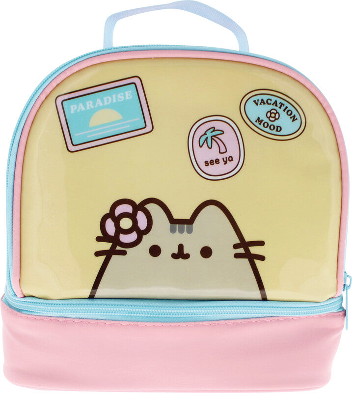 Pusheen Lunchtasche – 2 getrennte Fächer, Reissverschluss, Tragegriff – mehrfarbig