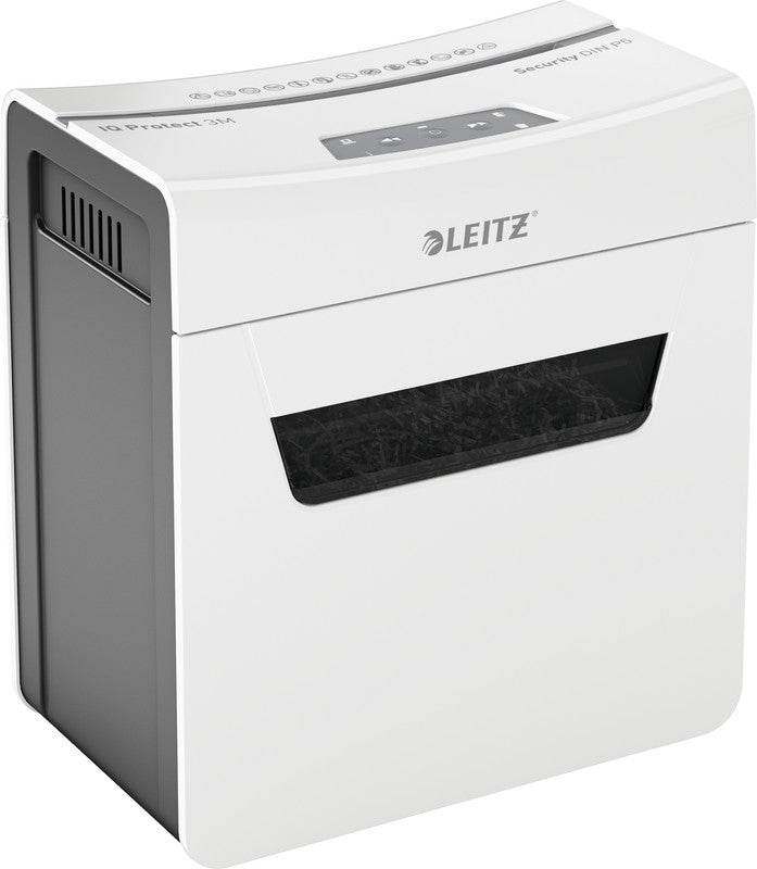 Leitz IQ 3M Protect Premium – Aktenvernichter, DIN P-5, Mikroschnitt 2 × 15 mm, 3 Blatt, 10 l, A4