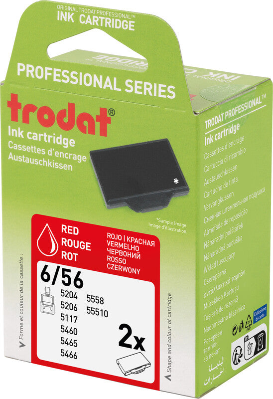 Trodat Ersatzkissen – rot, getränkt, Kunststoff, für Modelle 5117, 5204, 5206 + weitere
