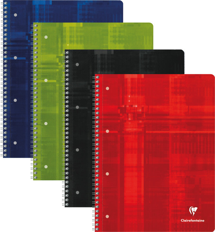 Clairefontaine Collegeblock, Karton, 120 Blatt, 4-fach gelocht, perforiert, 90 g/m² – sortiert