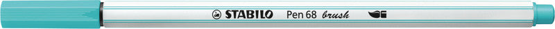 STABILO Pen 68 Brush Filzstift – Pinselspitze, 1 mm, wasservermalbar, Hellblau