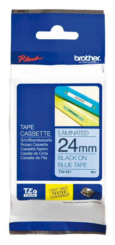 Brother Schriftband – 24 mm × 8 m, blau, schwarz