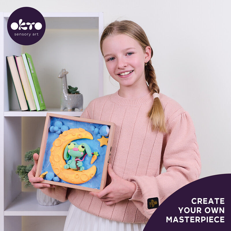 Okto Sensory Art – Modelliermasse-Set Bunny on the Moon – ab 8 Jahren – 210 × 210 mm