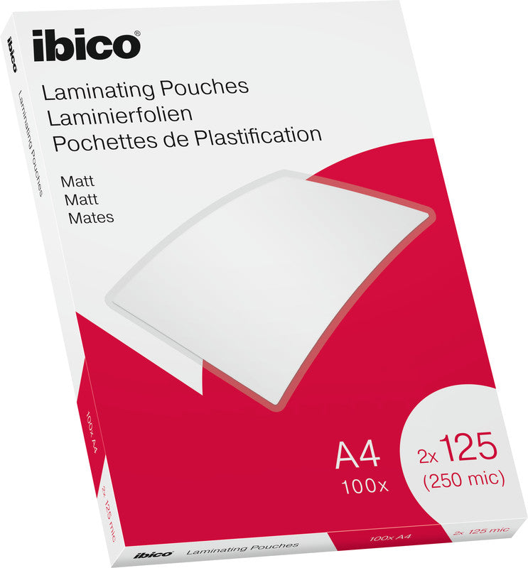Ibico Laminierfolien A4, matt – 125 µm, 216 × 303 mm, 100 Stk.