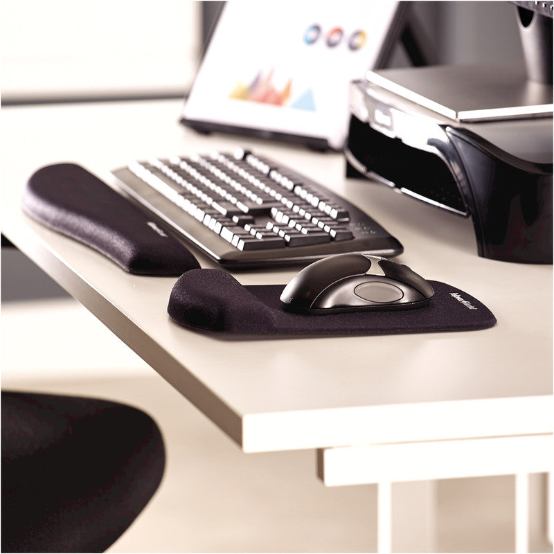 Fellowes Tastatur-Handgelenkauflage – PlushTouch – FoamFusion – 460×81×25 mm – Schwarz