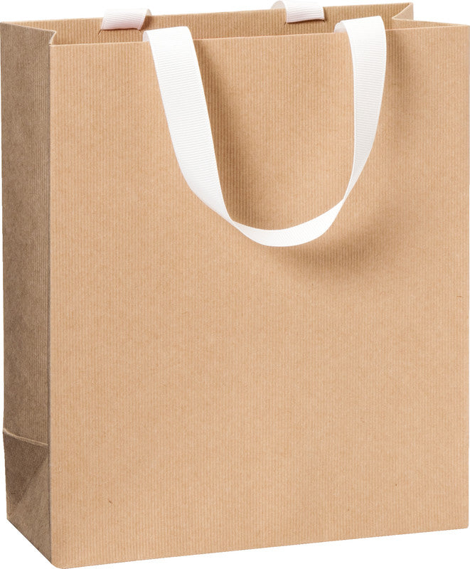 Stewo Tragetasche – Einfarbig, Braun Kraft – Strukturprägung – 180 × 210 × 80 mm – 1 Stk.