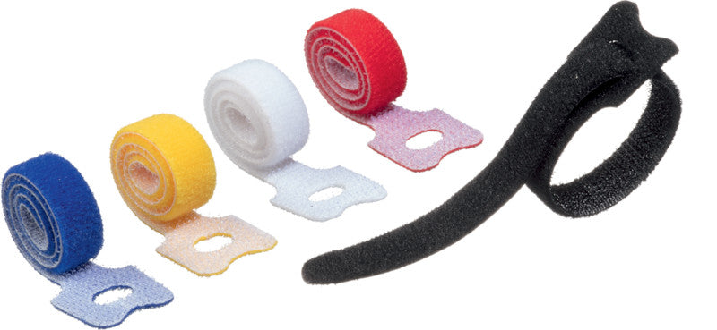 Durable Klett-Kabelbinder Grip Tie – 1 mm × 0,20 m, Kunststoff, farbig sortiert, mit Schlaufe, 5er-Pack