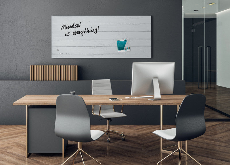 Sigel Whiteboard – 130 × 55 cm, Glas, matt, magnetisch, Wandmontage, inkl. SuperDym Magnetwürfel