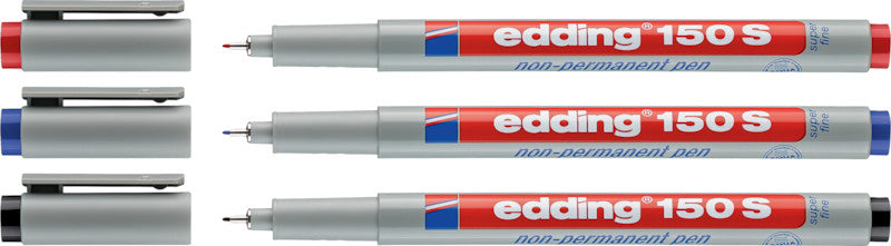 Edding Non-Permanent-Marker 150 S – superfein 0,3 mm – rot – feucht abwischbar