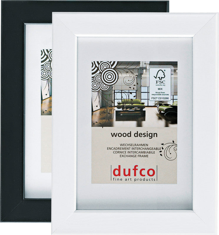 Dufco Wechselrahmen Kiefer, weiss, 18 × 24 cm, mit Aufsteller – FSC