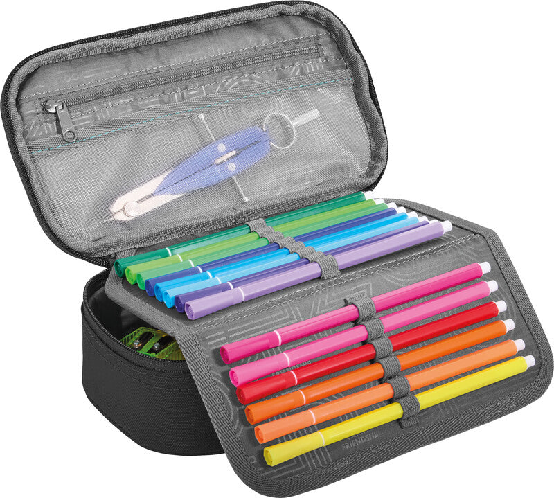 Coocazoo Every Etui, gefüllt – Teal Shadows – Kunststoff – 23,0 × 7,0 × 12,0 cm