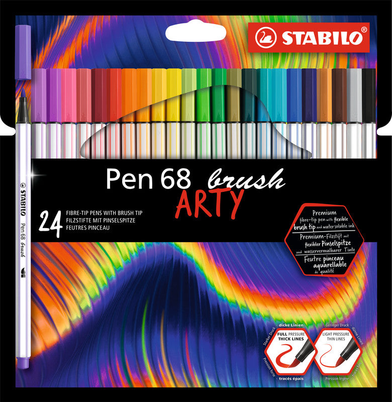 STABILO Filzstifte Pen 68 Brush Arty, 24 Farben