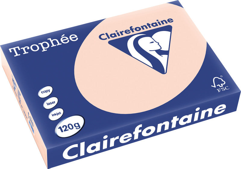 Clairefontaine Kopierpapier – A4, 120 g/m², Lachs – für Inkjet, Laser, Kopierer – FSC, EU Ecolabel – 250 Blatt