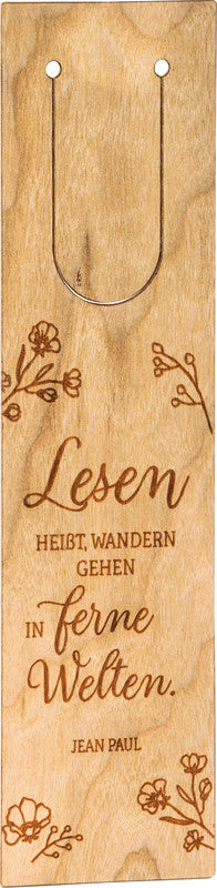 Brunnen Verlag wood-art Lesezeichen – Kirschholz, 15 × 4 cm, sortiert, handgemacht, eingelasert