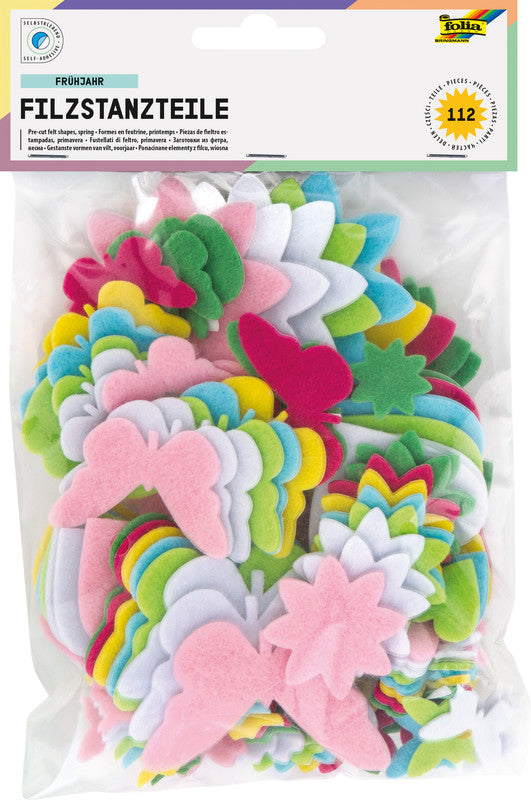 Folia Selbstklebender Bastelfilz – sortiert – 45 mm, 112 Stück