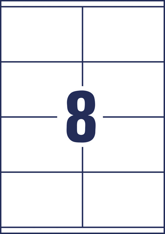 Avery Etiketten, 105 mm × 70 mm, weiss, Papier, permanent, 100 Blatt (800 Etiketten)