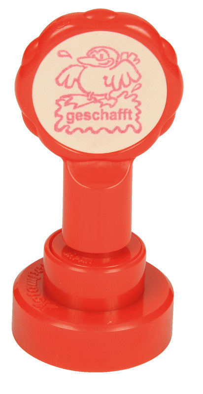 X-Stamper Lehrerstempel-Set – Motiv: geschafft, selbstfärbend, Kunststoff, Ø 22 mm, Deutsch